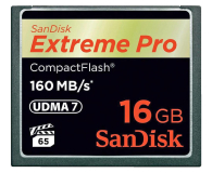 SANDISK Compact Flash Extreme 16GB SDCFXPS-016G-X46 - 179831 - zdjęcie 1